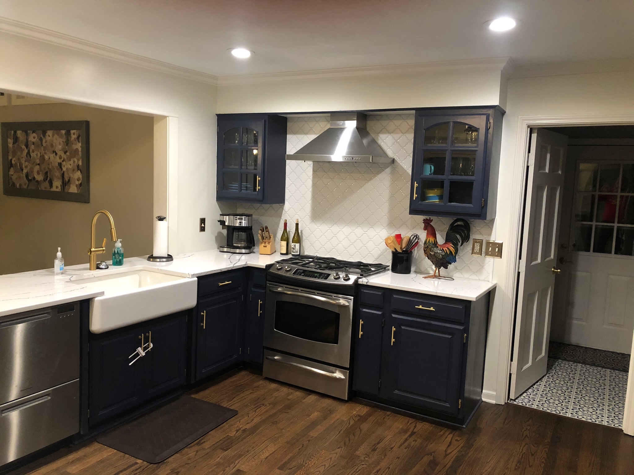 Completed range wall in the reworked kitchen